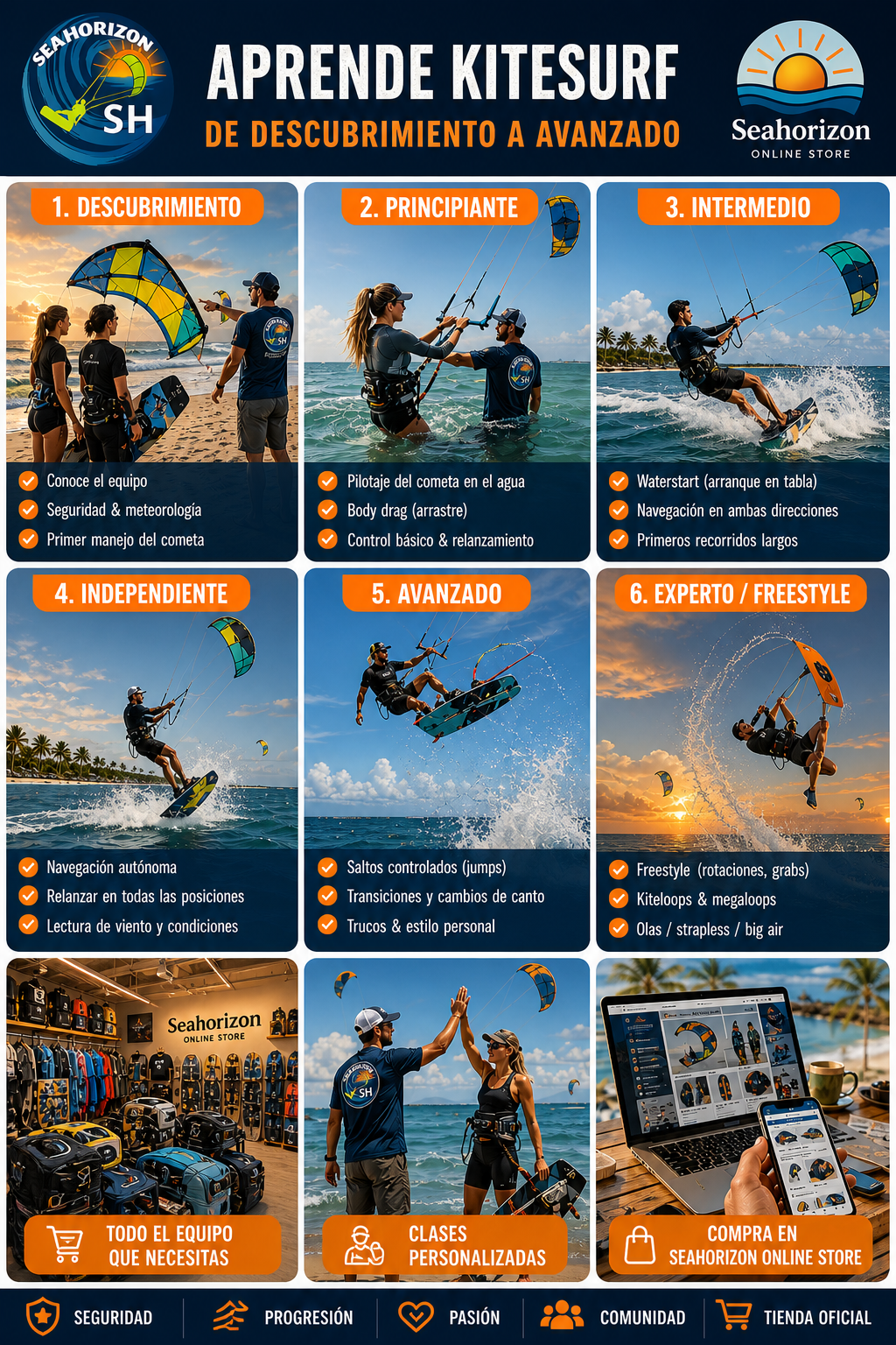 ¿Cuántas horas necesito para aprender kitesurf? La guía honesta