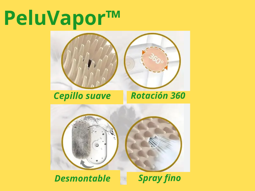 Cepillo  Peluvapor Para Mascotas