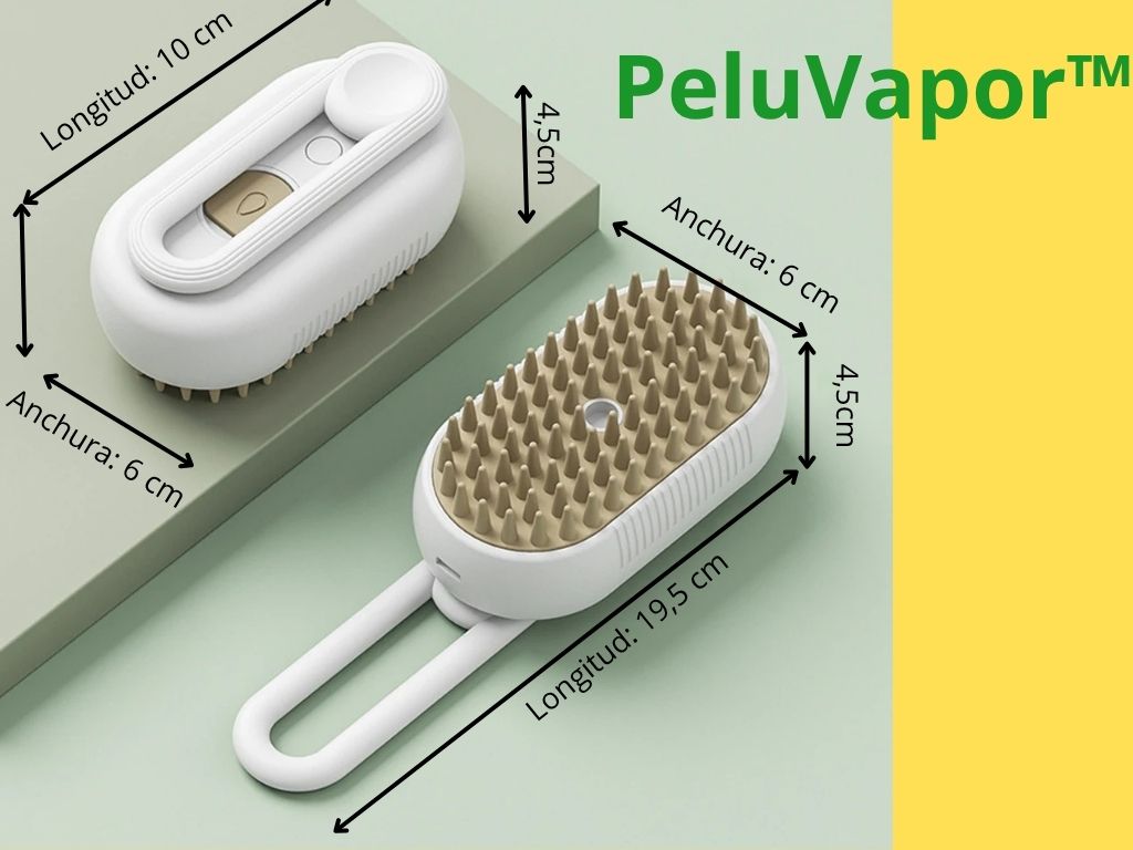 PeluVapor™ – 2 Cepillos Spa para Mascotas Blanco y Naranja