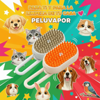 PeluVapor™ – 2 Cepillos Spa para Mascotas Blanco y Naranja