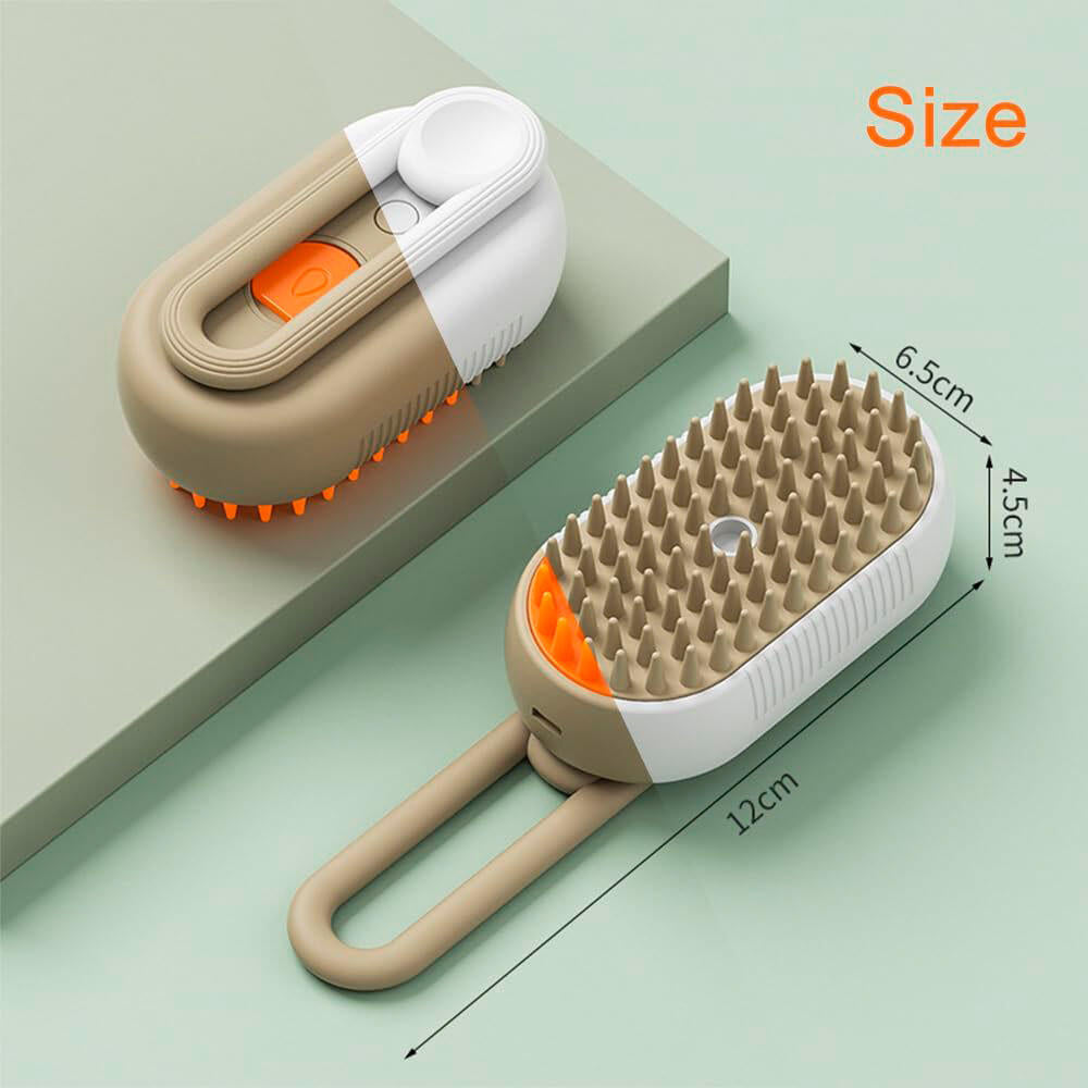 Cepillo Vapor Para Mascotas Naranja