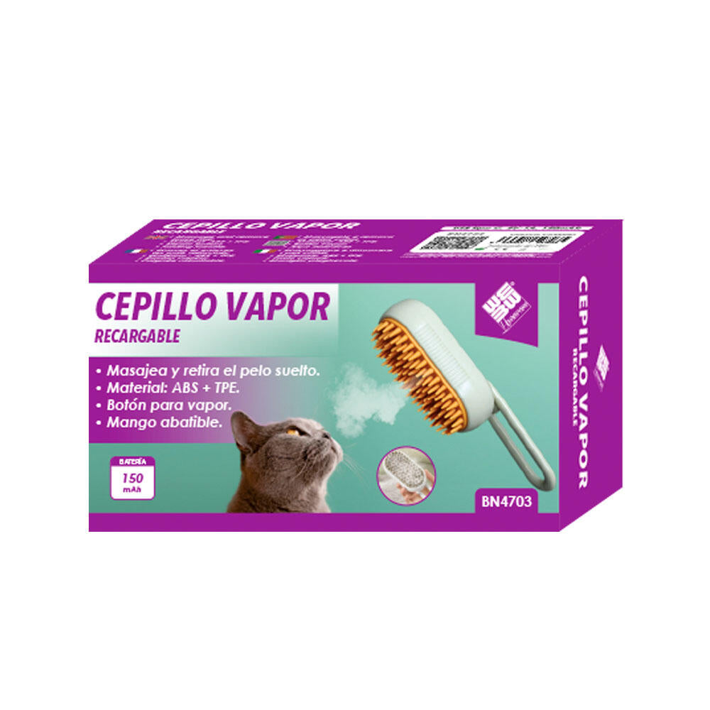Cepillo Vapor Para Mascotas Naranja